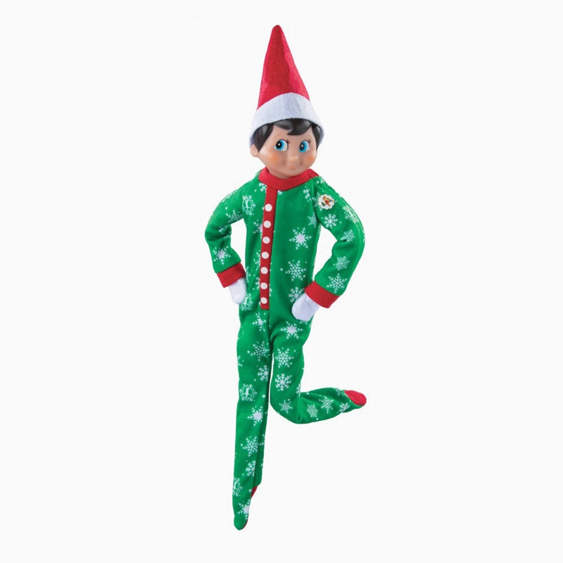 Pijama da árvore de Natal - o elfo na prateleira