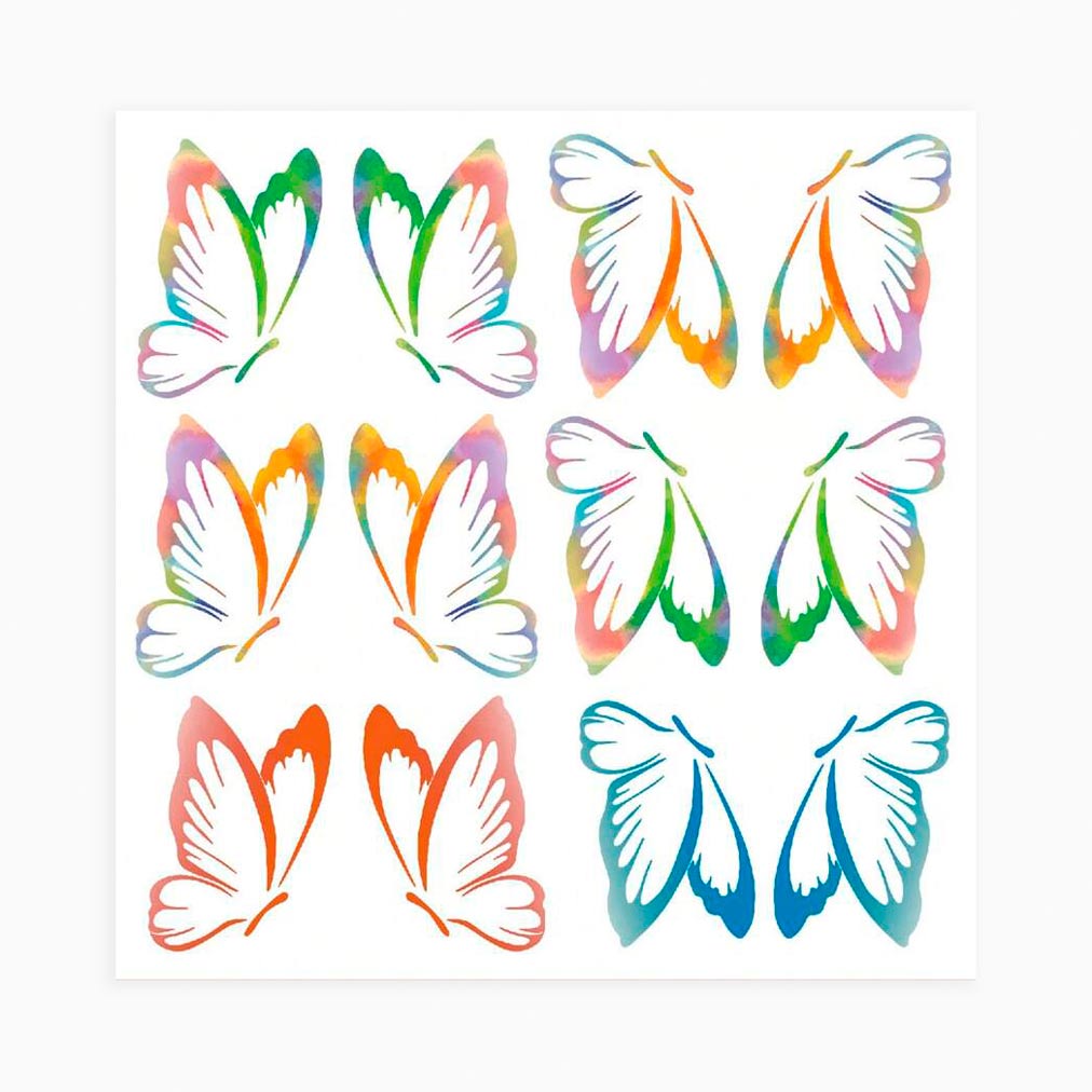 MINI -Schmetterlinge aus Gesichtstätowierungen