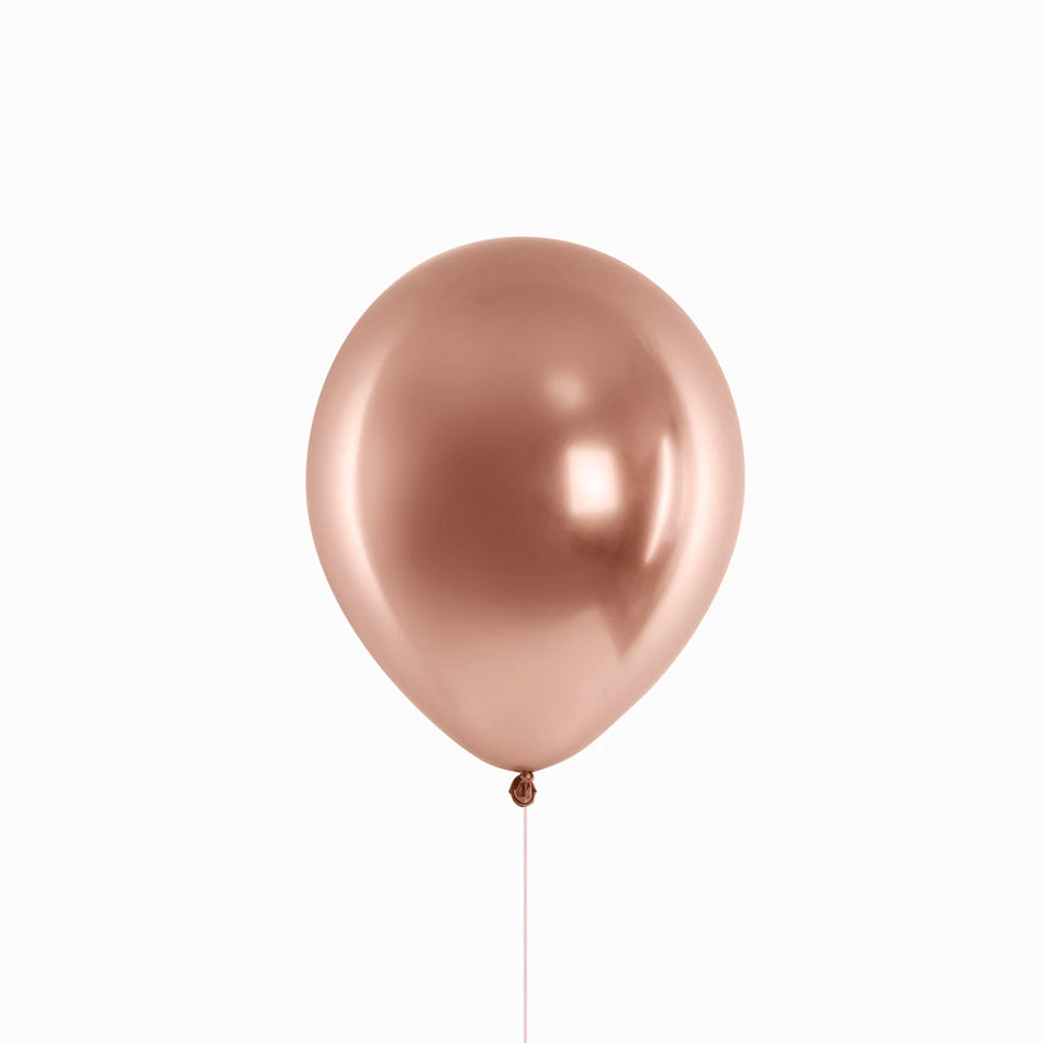 Rose gold metalized latex balloon