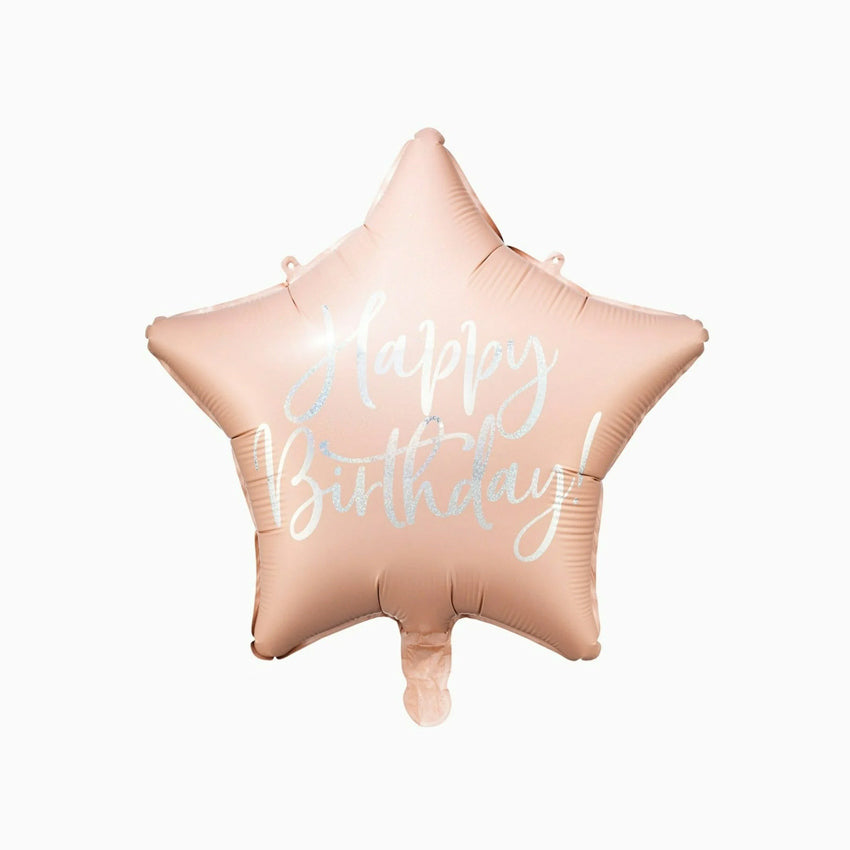 Fail Star Balloon "Happy Birthday" Rosa