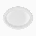 Plato Llano Ovalado Plástico PS Reutilizable 30 x 23 cm Blanco