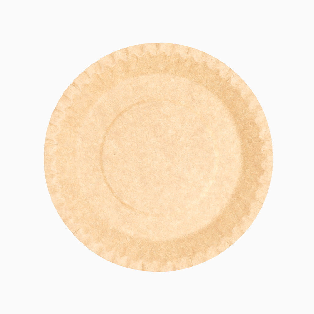 Round flat cardboard plate Ø 23 cm kraft