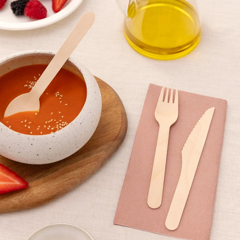 Set Cubiertos Madera 12 Personas