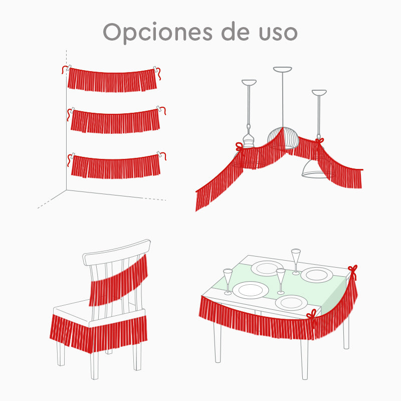 Franges métalliques rouges Guirnalda