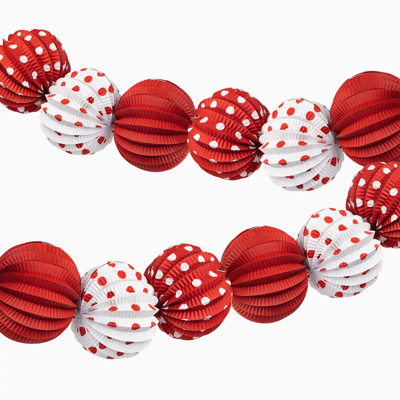 Inspiracion con Lanterne di carta rotonde Fair a pois bianchi Ø 21,5 cm Rosse