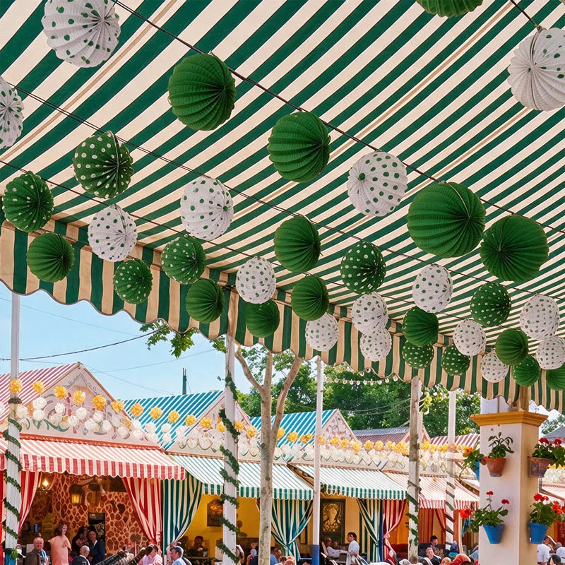 Inspiracion con Lanterne di carta rotonde Fair a pois Ø 21,5 cm Verde