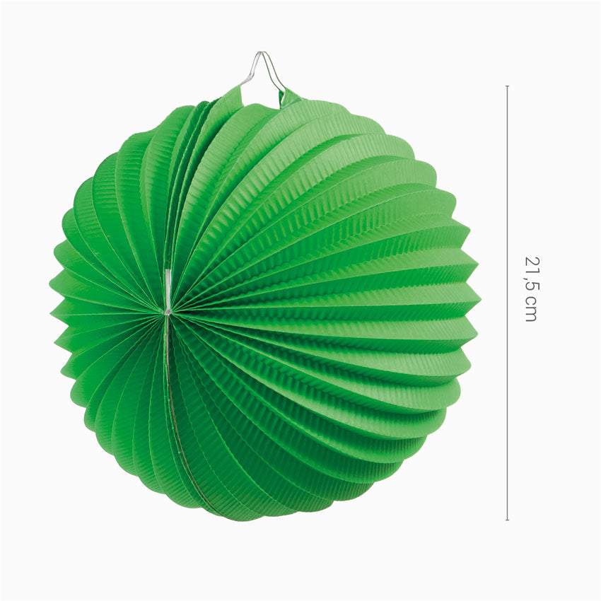 Fair de papel redondo de farolillo Ø 21,5 cm verde