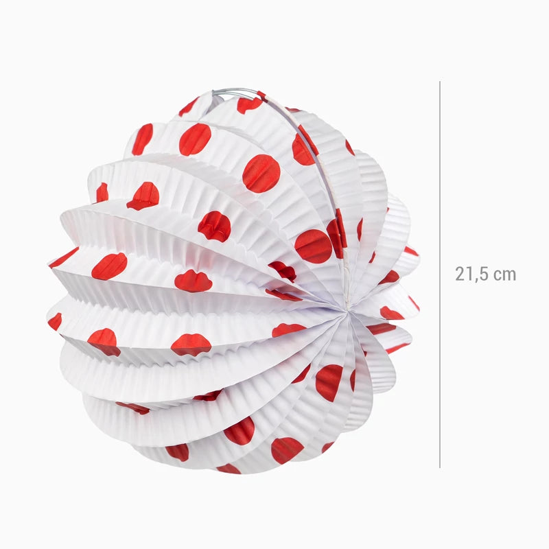 Inspiracion con Lanterne di carta rotonde Fair a pois Ø 21,5 cm Rosse