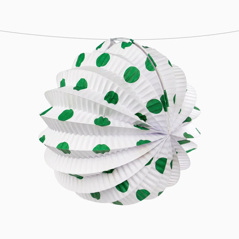 Lanterne di carta rotonde Fair a pois Ø 21,5 cm Verde