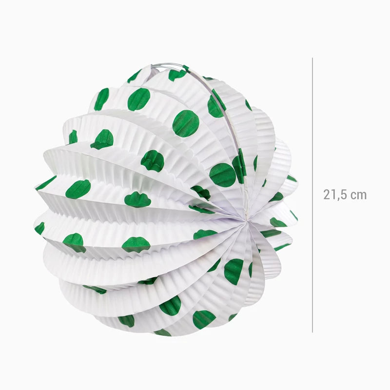 Inspiracion con Lanterne di carta rotonde Fair a pois Ø 21,5 cm Verde