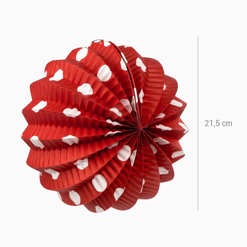 Inspiracion con Lanterne di carta rotonde Fair a pois bianchi Ø 21,5 cm Rosse