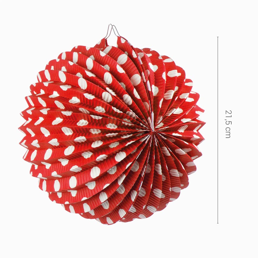 Papel redondo de farolillo feira lunar Ø 21,5 cm vermelho