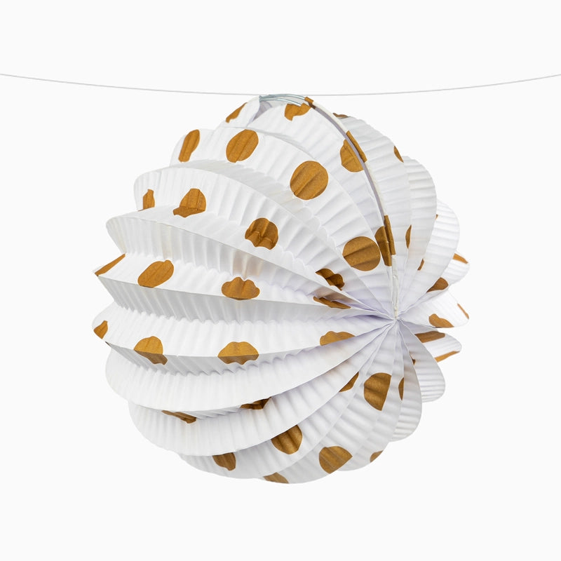 Farolillos Papel Redondo Lunares Feria Ø 21.5 cm Ocre