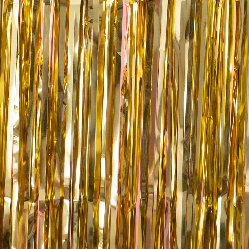 Cortina decorativa metalizada 1 x 2 m de ouro