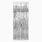 Metallized decorative curtain 0.90 x 2.40 m silver