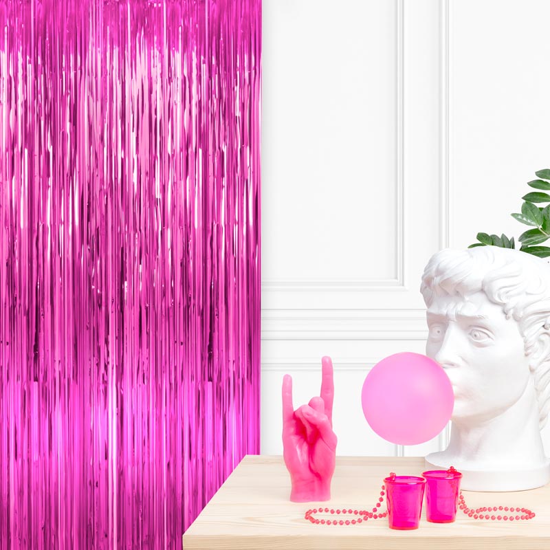 Metallisierte dekorative Vorhang 0,90 x 2,40 m rosa
