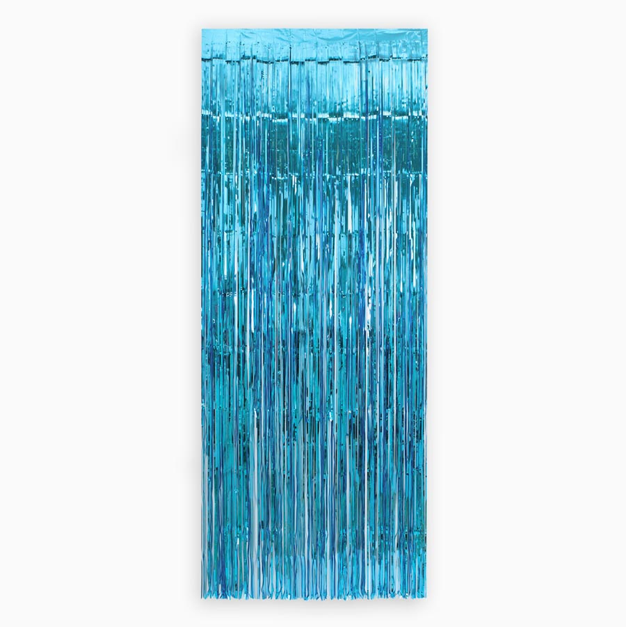 Cortina Decorativa Metalizada 0,90 x 2,40 m Azul