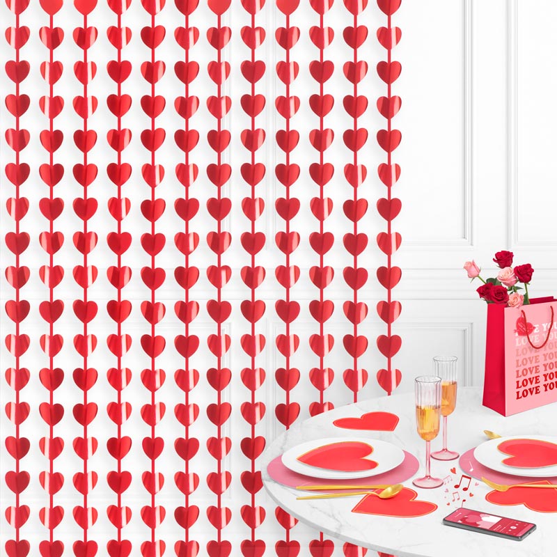 Plato Cartón Corazón San Valentín 25 x 23 cm Rojo