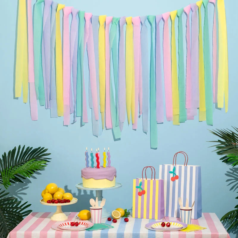 Decorative Ribbons Crepe Paper Pastel Colors