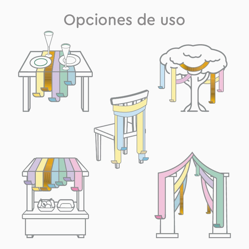 Bandes décoratives crêpe pastel crêpe