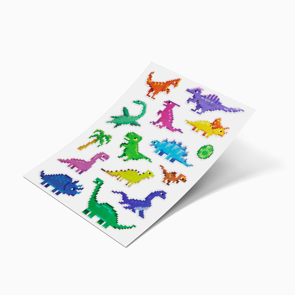 Dinosaurs metallic stickers