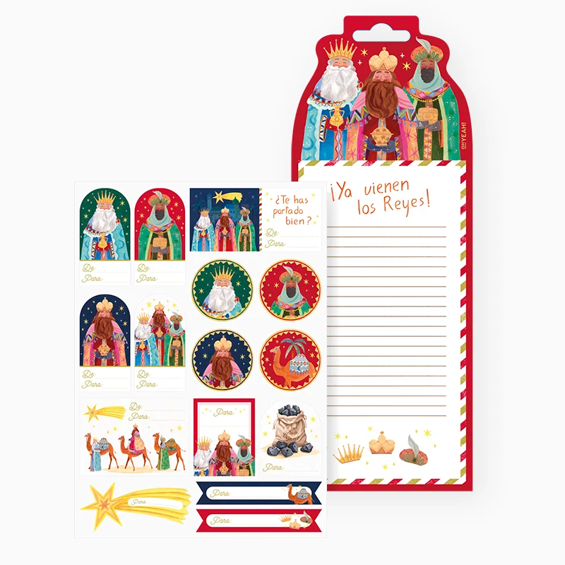 Set Etiqueta Adhesiva con Carta Reyes Magos