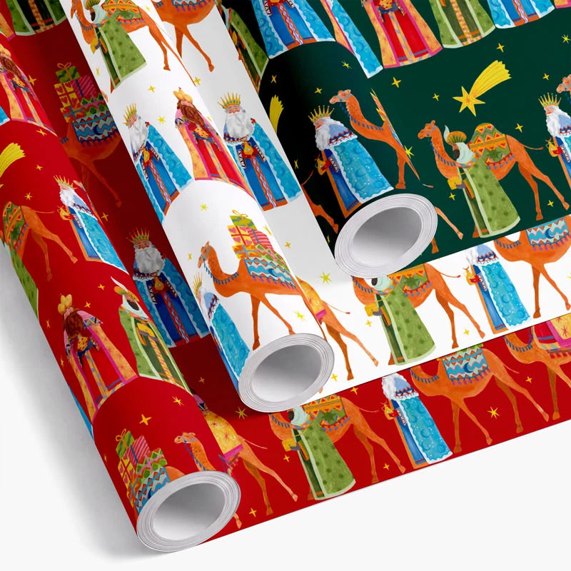 Papel de embrulho 70 cm x 2 m Noite dos Três Reis