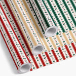 Rollos Papel de Regalo 70 cm x 2 m Acebo con Rayas Atelier del Regalo