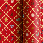Papel de Regalo 70 cm x 2 m Rojo ¡Llega Papá Noel!