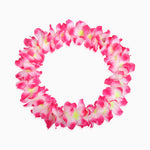 Collar Hawaiano Flores Rosa y Blanco