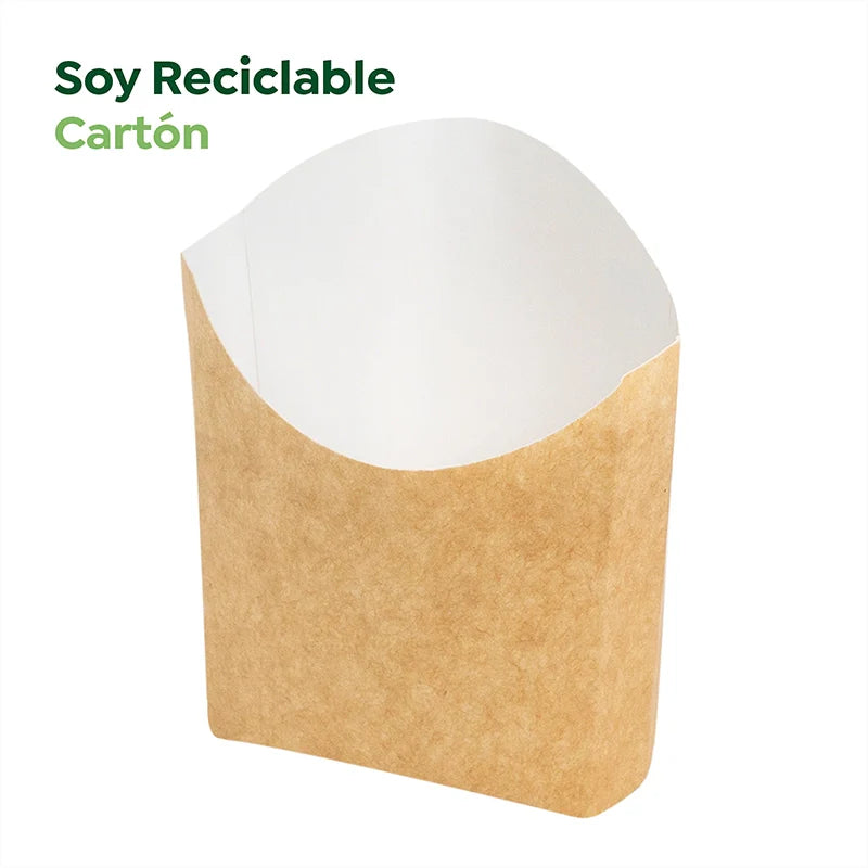 Caja Cartón Kraft para Snacks. Patatas y Mesas Dulces 13.5 x 9 x 17 cm