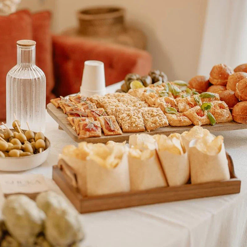 Caja Cartón Kraft para Snacks. Patatas y Mesas Dulces 13.5 x 9 x 17 cm