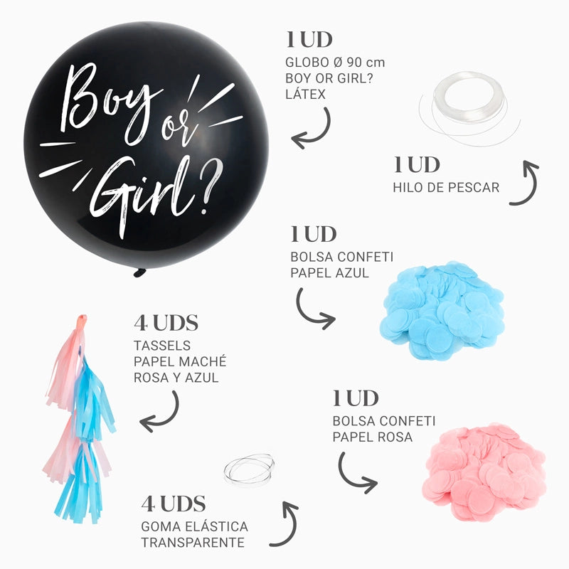 Jumbo LetEx XXL Globe Apocalipse do gênero "menino ou menina" com borla