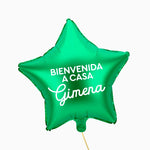 Globe di foglio verde verde personalizzato Benvenuto a Casa Vinilo Blanco