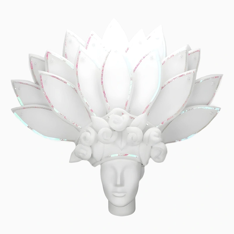 Giant foam rubber crown with white flowers and girlfriends
