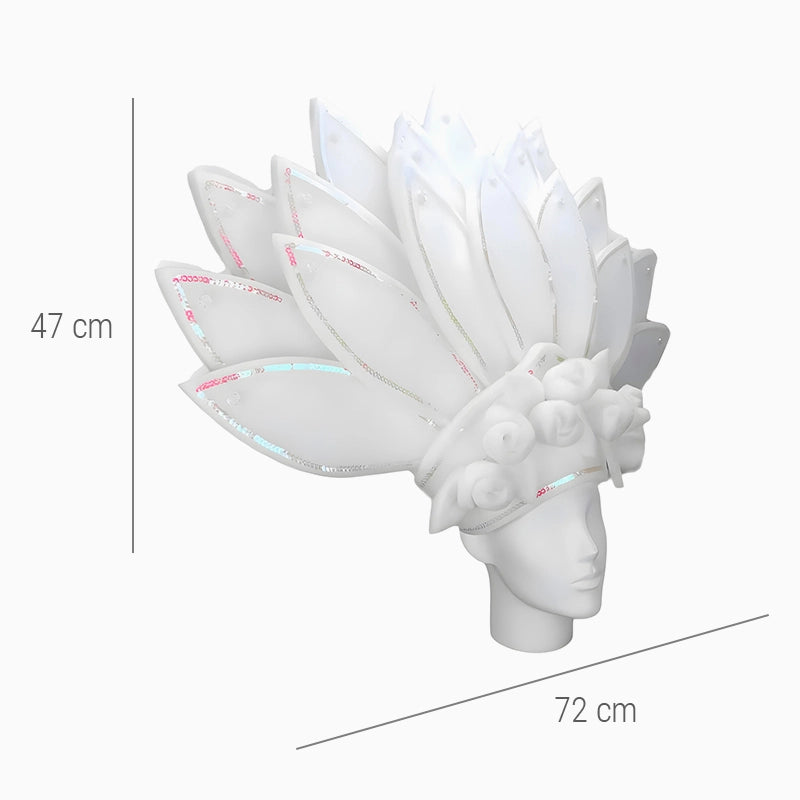 Giant foam rubber crown with white flowers and girlfriends