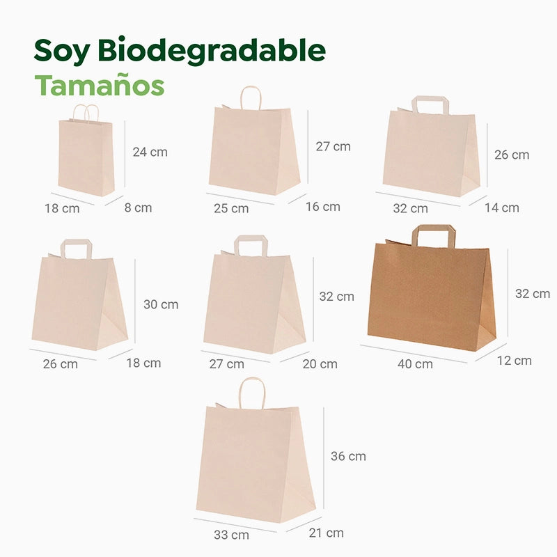 Kraftpapiertüte 40 x 12 x 32 cm, flacher Griff