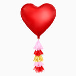 Foglio di cuore rosso + nappa verticale