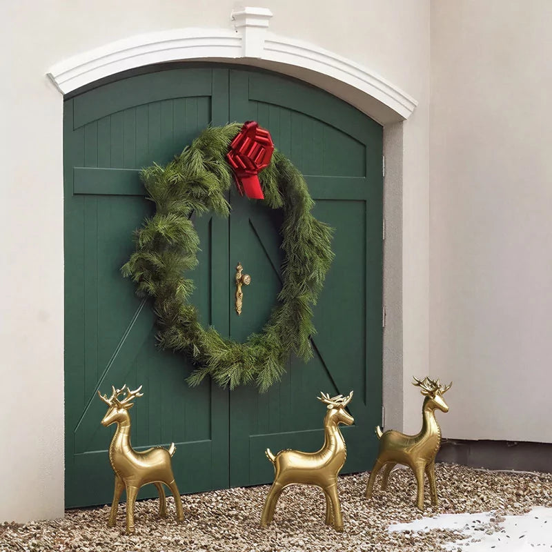Balão Foil Stand 3D 50 x 80 cm Natal Rena Dourado (Sem Hélio)