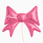Globo Foil XXL Lazo Rosa Personalizado Nombre Vinilo Blanco