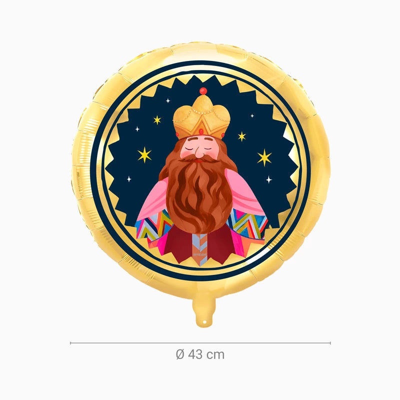 Set Globos Foil Redondo Ø 43 cm Noche de Reyes Magos