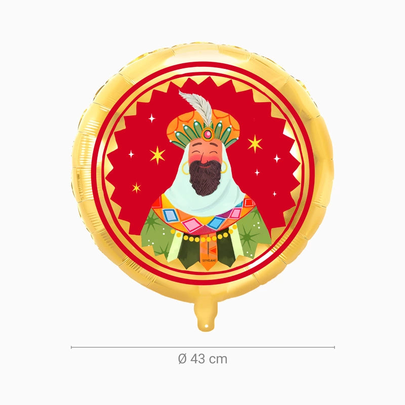 Set Globos Foil Redondo Ø 43 cm Noche de Reyes Magos