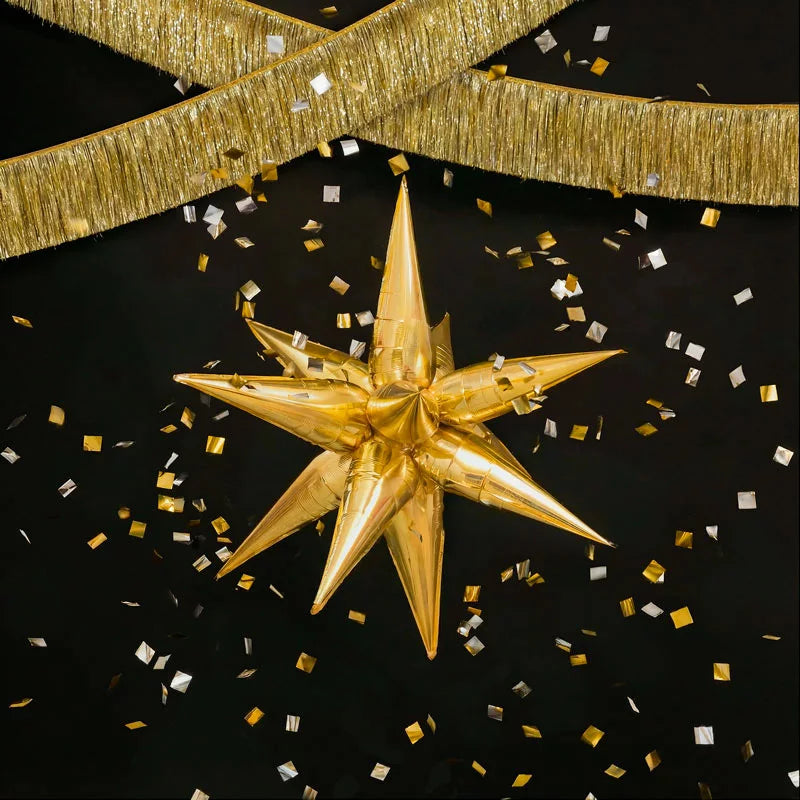 Globo Foil Estrella 3D 95 cm Navidad Oro (SIN HELIO)