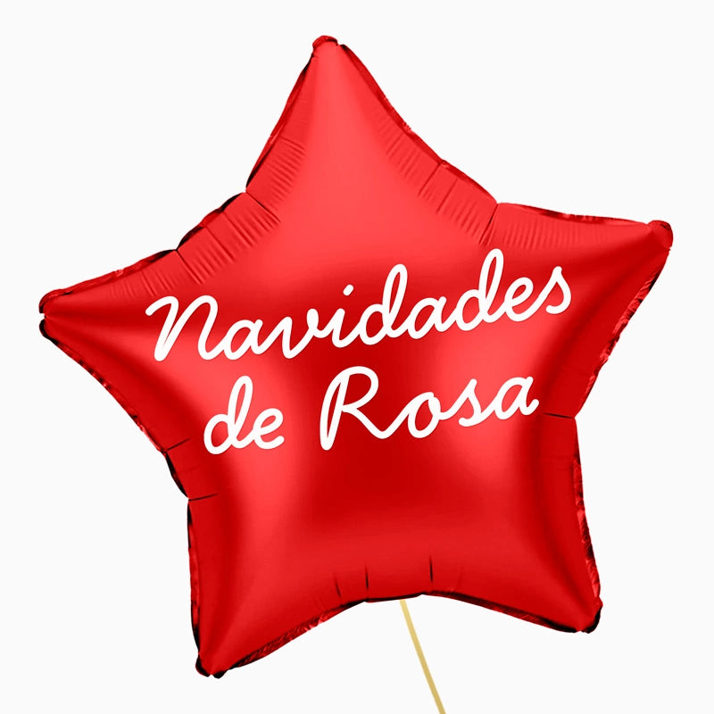Globo Foil Estrella XL Rojo Personalizado Frase Vinilo Blanco