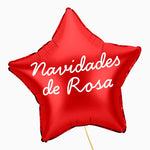 Globo Foil Estrella XL Rojo Personalizado Frase Vinilo Blanco