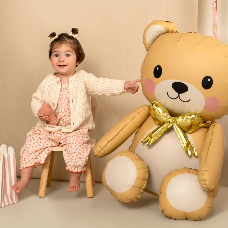 Inspiracion con Globo con Base Foil 90 x 81 cm Oso Crema (SIN HELIO)
