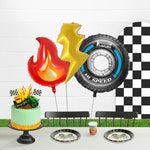 Fire Foil Balloons Set, Lightning Bolt and Dragon Monster Wheel