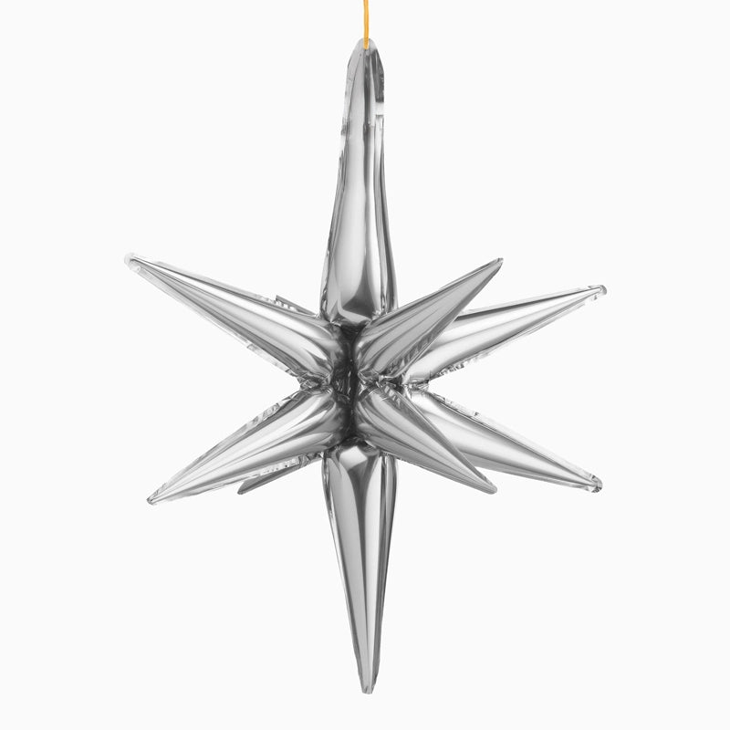 Balão Star Foil 3D 77 cm Prata (SEM HELIO)