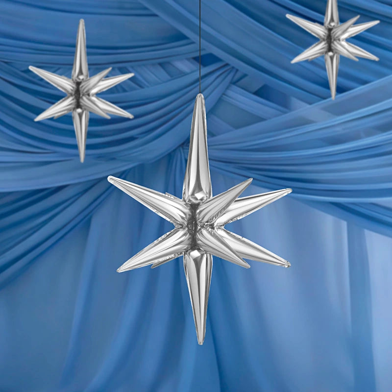 Inspiracion con Balão Star Foil 3D 77 cm Prata (SEM HELIO)