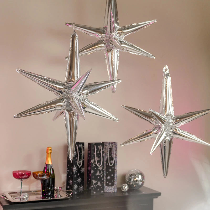 Inspiracion con Palloncino Foil 3D Stella 77 cm Argento (SENZA HELIO)